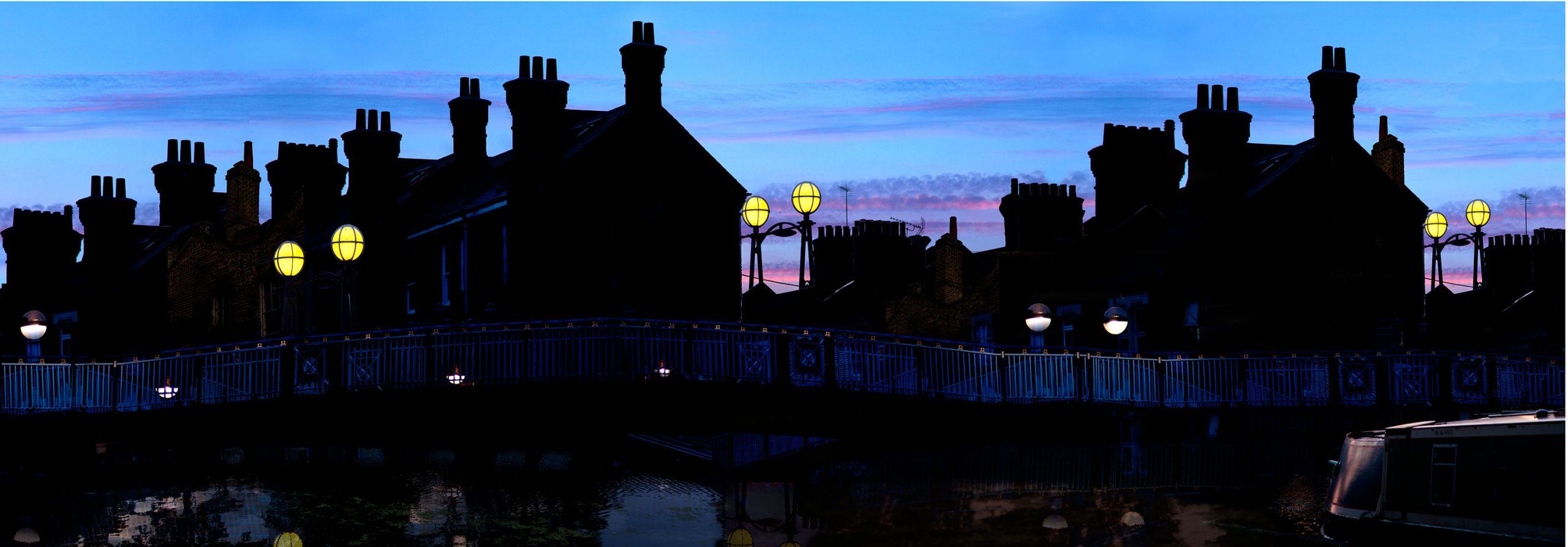 " How peaceful is the canal? " 104x36cms edition of 10. Imagined place by architectural photographer Nicholas Gentilli