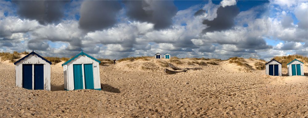 " Beach huts " " 150x57cms edition of 10 .Imagined place by architectural photographer Nicholas Gentilli